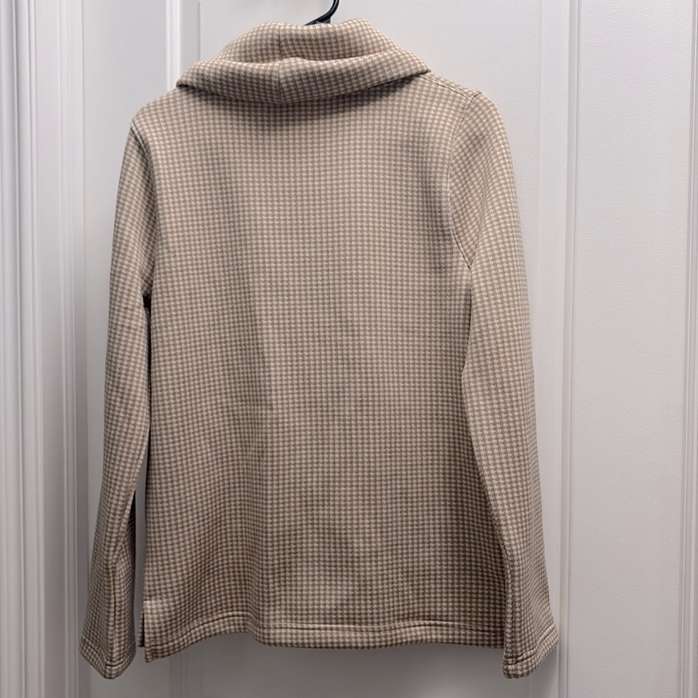 J.Crew Factory Houndstooth Cowl Neck Pullover Sweater Top Size Medium NWT - Picture 5 of 11